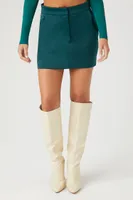 Women's Satin Mini Skirt Hunter Green