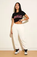 Women's Chicago Bulls Graphic Cropped T-Shirt in Black, XS