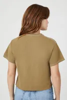 Women's The Police Cropped Graphic T-Shirt in Brown, S/M