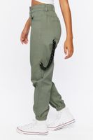 Women's Wallet Chain Twill Joggers in Olive Medium