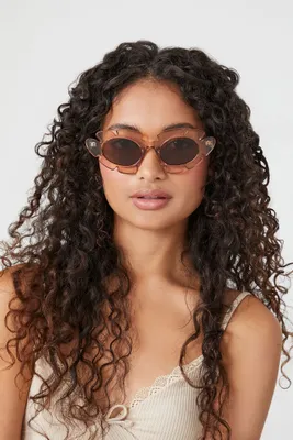 Leaf Frame Sunglasses in Peach /Brown