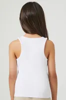 Girls Studded Los Angeles Tank Top (Kids) Cream,