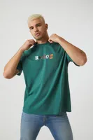 Men Embroidered Ransom Tee in Hunter Green Medium