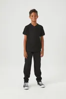 Kids Henley Top (Girls + Boys) in Black, 13/14