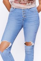 Women's Recycled Cotton Distressed Skinny Jeans Denim,