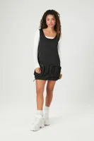 Women's Cargo Pocket Mini Dress in Black Medium