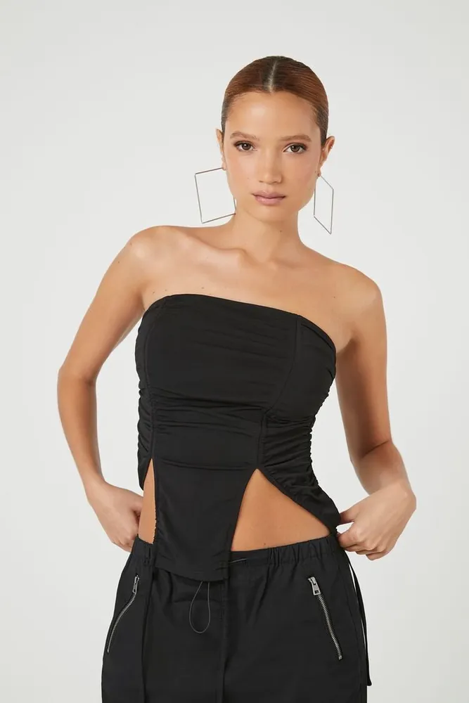 Forever 21 Ruched Drawstring Tube Top