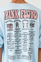 Men Pink Floyd Graphic Band Tee in Light Blue Large