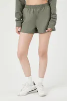 Women's Poplin Pull-On Shorts in Dark Olive Small