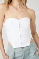 Women's Sweetheart Cropped Tube Top in White Large