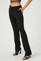 Women's Low-Rise Straight-Leg Pants in Black, XS