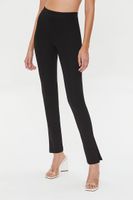 Women's Split Slim-Fit Pants in Black Medium