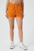 Women's Twill Cuffed High-Rise Shorts