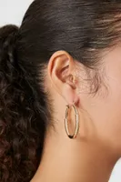 Women's Etched Hoop Earrings in Gold