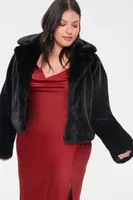 Women's Faux Fur Coat Black,