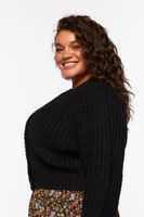 Women's V-Neck Cardigan Sweater in Black, 0X