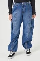 Women's Denim Cargo Joggers Medium Denim,