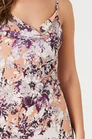 Women's Satin Floral Cami Maxi Dress