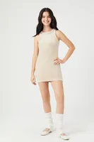 Women's Velour Mini Tank Dress Pine Bark,