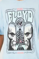 Men Pink Floyd Graphic Band Tee in Light Blue Medium