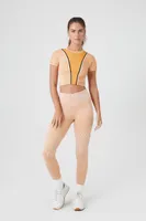 Women's Active Seamless Cropped Tee in Gold/Vanilla Medium