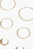 Women's Twisted Hoop Earring Set in Gold