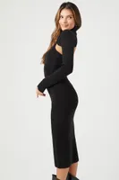 Women's Sweater Midi Dress & Bolero Set in Black Medium