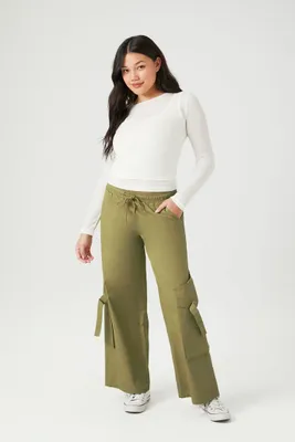 Women's Twill High-Rise Utility Pants in Green Medium