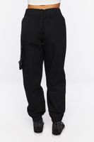 Women's Wallet Chain Twill Joggers in Black Large