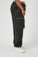 Women's Cargo Parachute Pants in Black, 0X