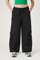 Women's Twill Wide-Leg Cargo Pants