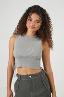 Women's Ruched Drawstring Crop Top