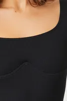 Women's Seamless Cutout Bodysuit in Black Small