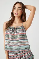 Women's Striped Tie-Front Cami