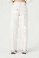 Women's Straight-Leg Cargo Pants in White Medium