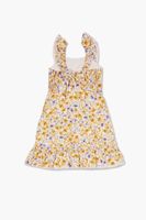 Girls Floral Print Dress (Kids) in White, 13/14