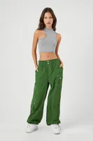 Women's High-Rise Cargo Joggers in Green Large