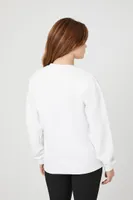 Women's Aperitivo Graphic Fleece Pullover in White Small