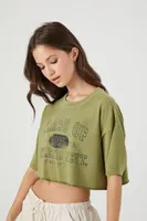 Women's Class of 1995 Graphic Cropped T-Shirt in Green Large