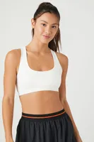 Women's Crisscross Strappy Sports Bra in Vanilla/Sunset Small