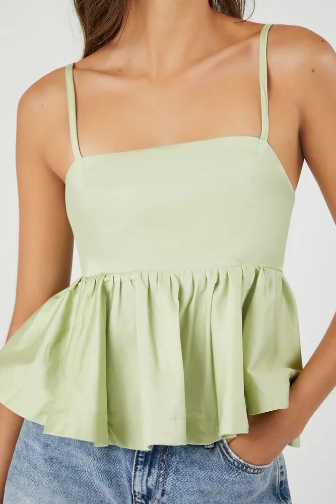 Women's Strappy Flounce Cami Pistachio
