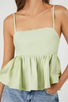 Women's Strappy Flounce Cami in Pistachio Small