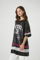 Women's Oversized New York Graphic T-Shirt in Black Medium