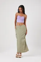 Women's Butterfly Cropped Tube Top in Lavender Medium