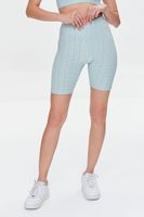 Women's Active Ruched-Bum Biker Shorts in Mint Large