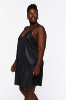 Women's Lustrous Cami Dress in Black, 1X