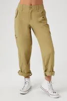 Women's Cuffed High-Rise Joggers in Olive, 5