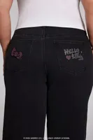 Women's Hello Kitty Rhinestone Jeans in Black, 16