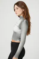 Women's New York Revival Tour Crop Top in Charcoal/White Medium