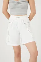 Women's Utility Cargo Bermuda Shorts in White Medium